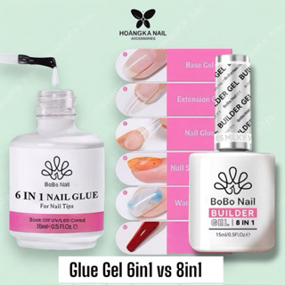  Gel Base Up móng 6in1 ,8in1 glue gel 6 in 1 8 in 1  dán móng đắp móng,cứng móng,loang,liên kết-phụ kiện nail Hoàng ka 
