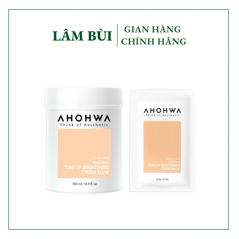 [Công ty] Mặt Nạ Ủ Trắng Dạng Kem Cao Cấp Ahohaw First Solution Tone-Up Brigtening Cream Mask|Lâm Bùi Cosmetics