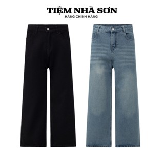  Quần Jean Trơn Ống Rộng Cạp Cao Nam Nữ Chính Hãng Tiệm Nhà SƠN 