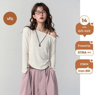  Set áo thun len trễ vai dây rút Lea Sweater - by u.found 