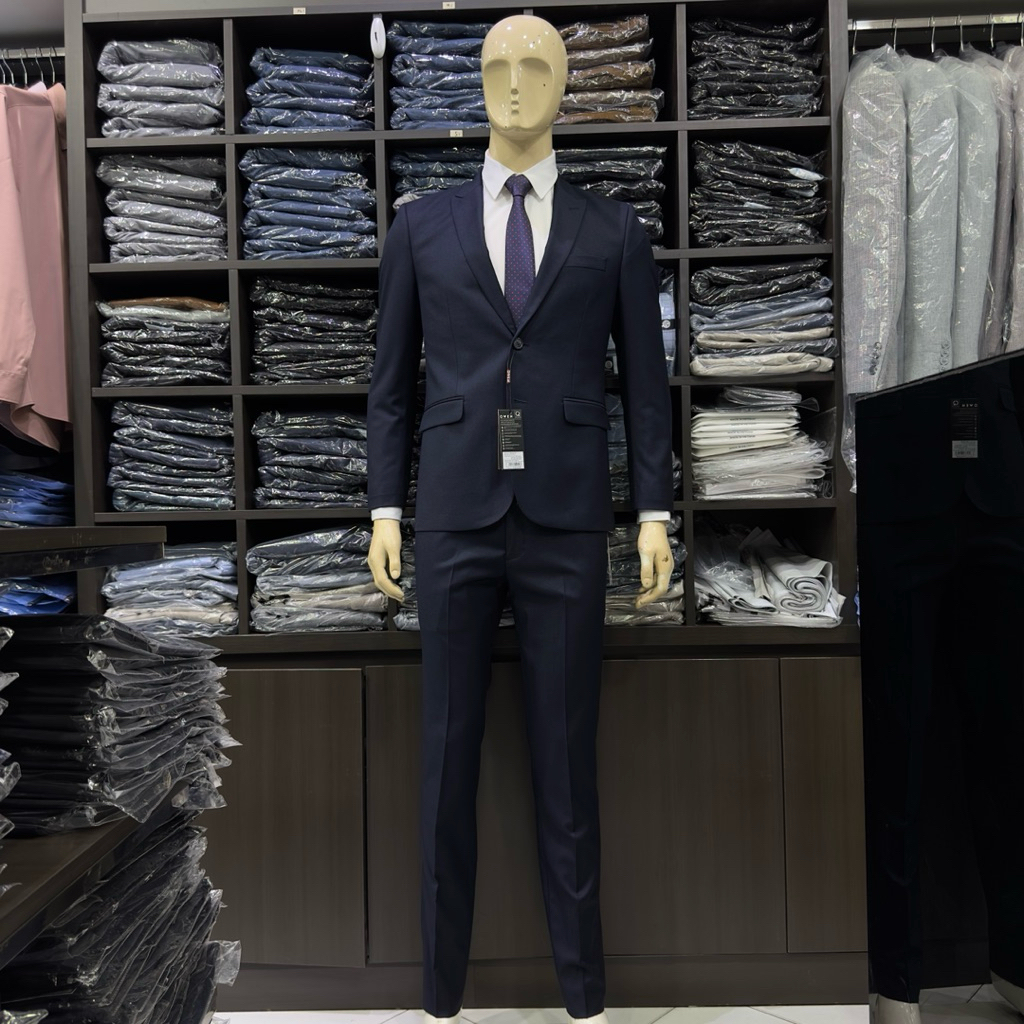 ( MỚI NHẤT 2025 ) Bộ vest nam Bộ comple nam Owen màu xanh tím than slim fit 2 khuy cao cấp VES256270