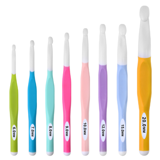 Kim móc len sợi to, kim móc nhựa ABS siêu đẹp, Kim móc len nhung đũa