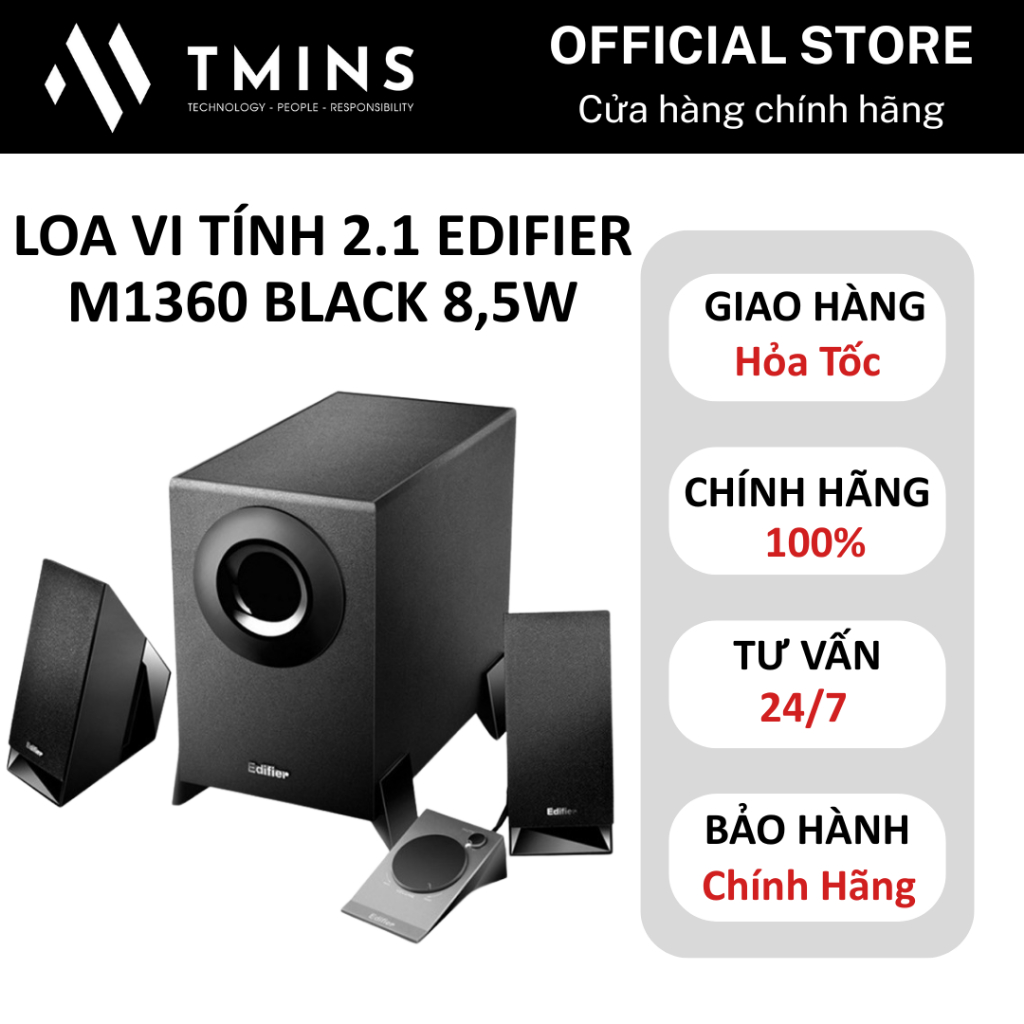Loa vi tính 2.1 Edifier M1360 Black 8,5W - Hàng chính hãng