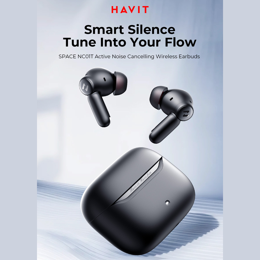 Tai Nghe TWS HAVIT SPACE NC01T, BT 6.0, Hybrid ENC + ANC -45dB, App Havit Life, Nghe Nhạc Đến 30H - Hàng Chính Hãng | BigBuy360 - bigbuy360.vn