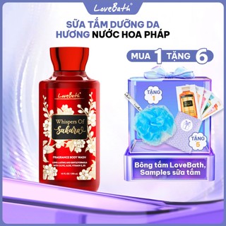  LoveBath Hộp Sữa Tắm Hương Nước Hoa Whispers Of Sakura 295ml{Quà tặng bông tắm & 5 gói sữa tắm 12ml} 
