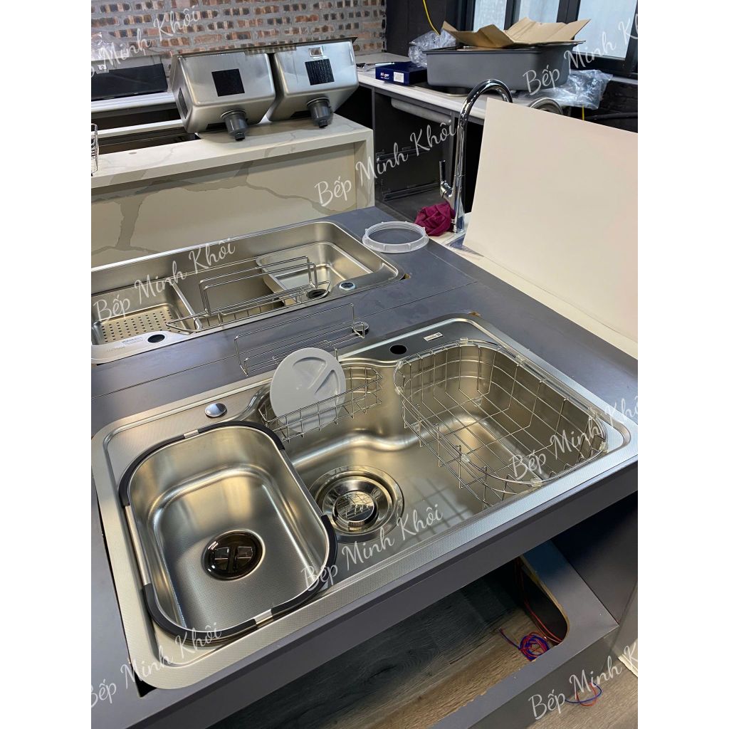 Chậu rửa bát KT8050FS - S80 PLUS 1 hố, Thương hiệu KLUGER Bề mặt: LINEN chống xước