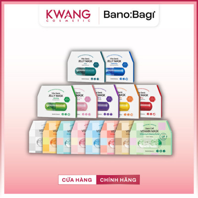 [KW] Hộp 10 Miếng Mặt nạ BANOBAGI Vita Genic Jelly Mask và Stem Cell Cấp Ẩm, Làm Dịu, Sáng Da Hàn Quốc 30ml