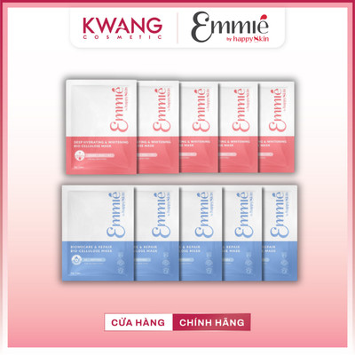 Hộp 10 Miếng Mặt Nạ Emmie by Happyskin Biocell, Tencel cấp ẩm, phục hồi chăm sóc da 25g
