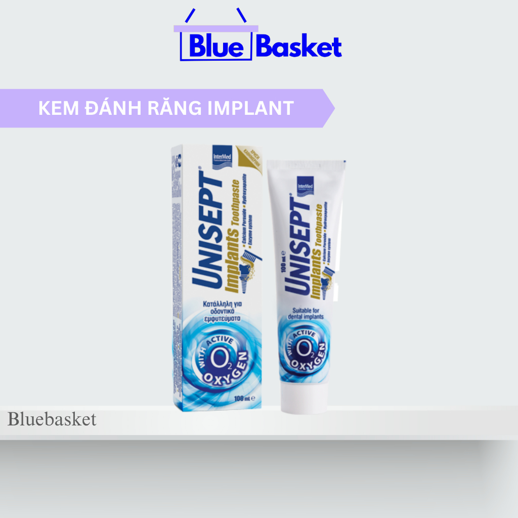 Kem Đánh Răng Unisept Implant 100ml Giảm Viêm Lợi, Hôi Miệng, Viêm Quanh Implant, Chân Răng Sứ - Int