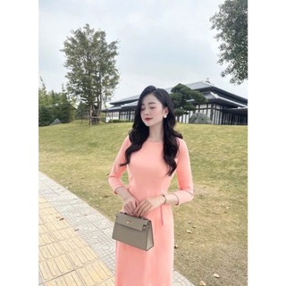 Áo Dài Trơn Lụa Mỹ Cổ Tròn Các Màu- Siêu Xinh