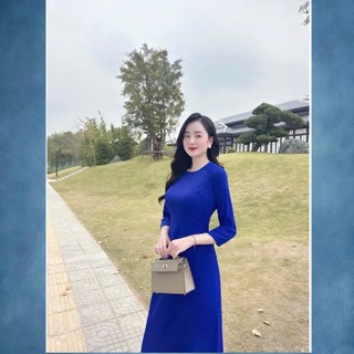 Áo Dài Trơn Lụa Mỹ Cổ Tròn Các Màu- Siêu Xinh
