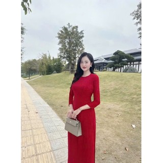 Áo Dài Trơn Lụa Mỹ Cổ Tròn Các Màu- Siêu Xinh
