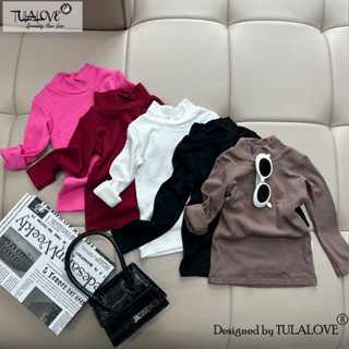 ÁO CAO CỔ 5P BÉ GÁI VẢI THUN TĂM LÔNG Cực Đẹp, Áo Thu Đông Bé Gái Tulalove