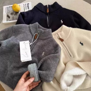  Áo Len Lót Lông Siêu Ấm Cho Bé Cổ Khoá Cá Tính Hàng QC OD  