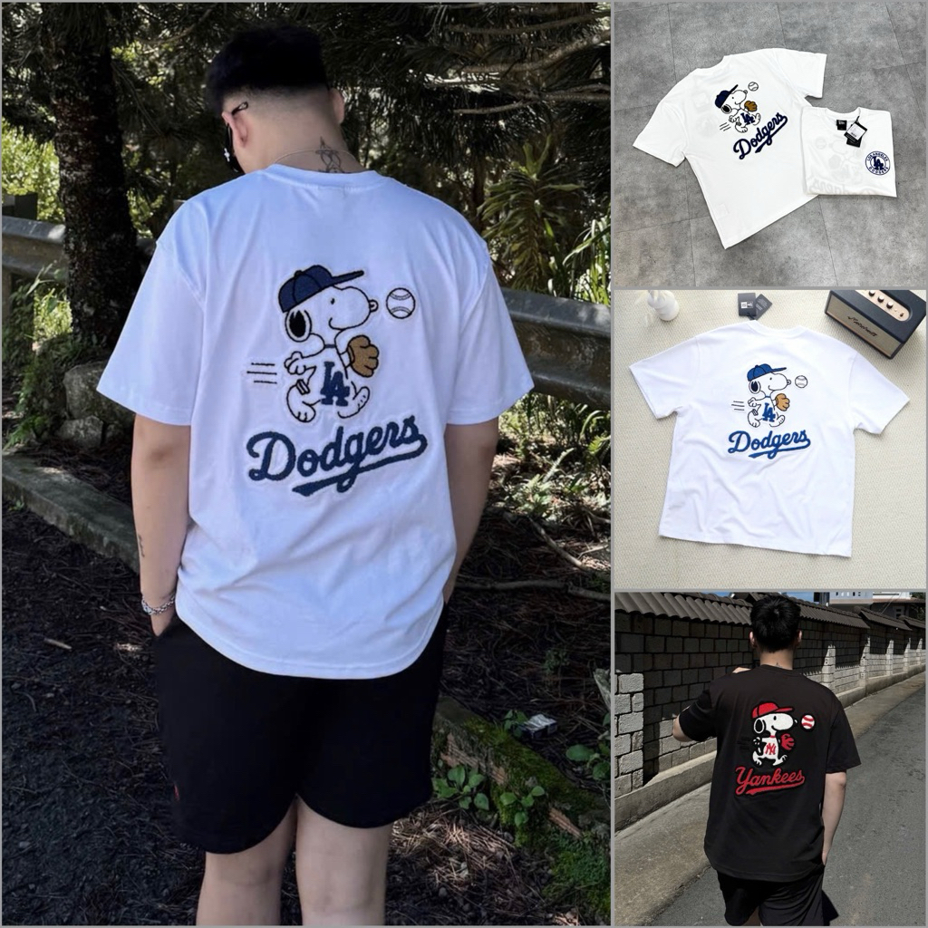 [Authentic💯] Áo Thun New Era LA Dodgers x Peanuts Wht 14124688 * Áo New Era x MLB LA Chính Hãng Full