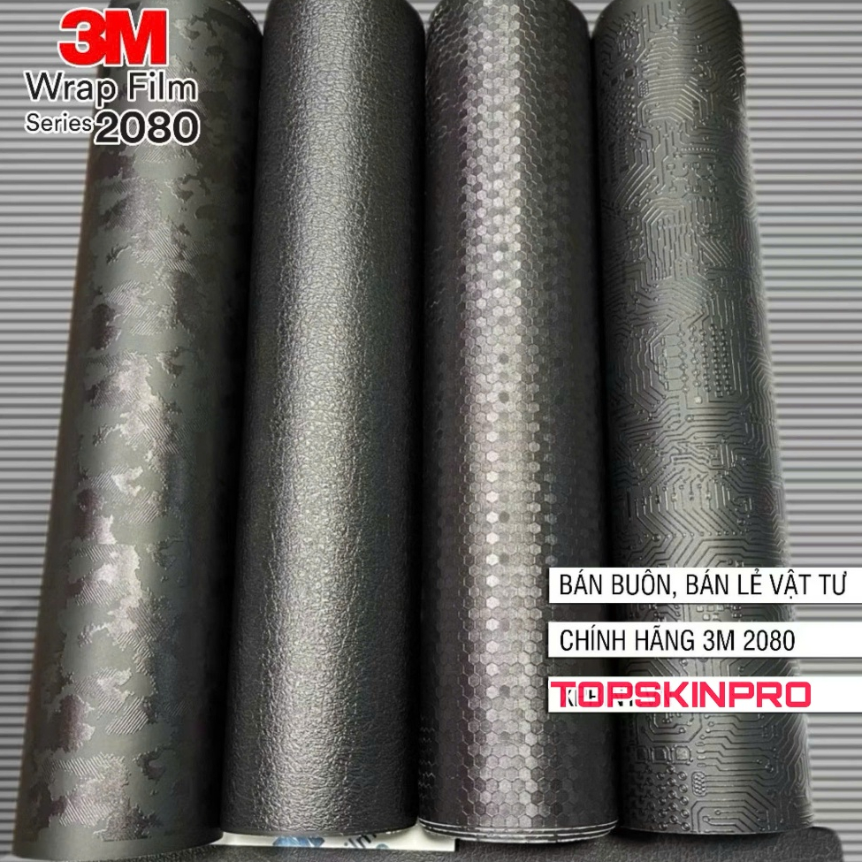 Decal 3M 2080 khổ A3 mạch điện, vân da, camo, nordic, sóng nền đen...