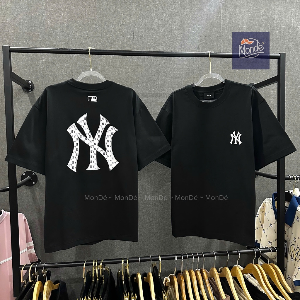 Áo thun mlb chính hãng, logo ny la basic, dễ phối đồ, bao check