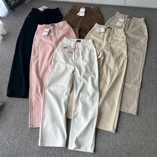  Quần jeans ống rộng lưng cao  quần jean nữ ống suông dày dặn mềm mịn không xù không phai màu hot trend 329 