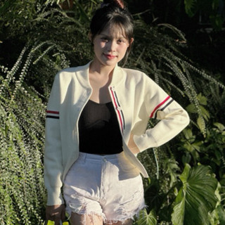  Áo khoác len Bomber siêu xinh chất len dệt mềm mịn không xù vải 