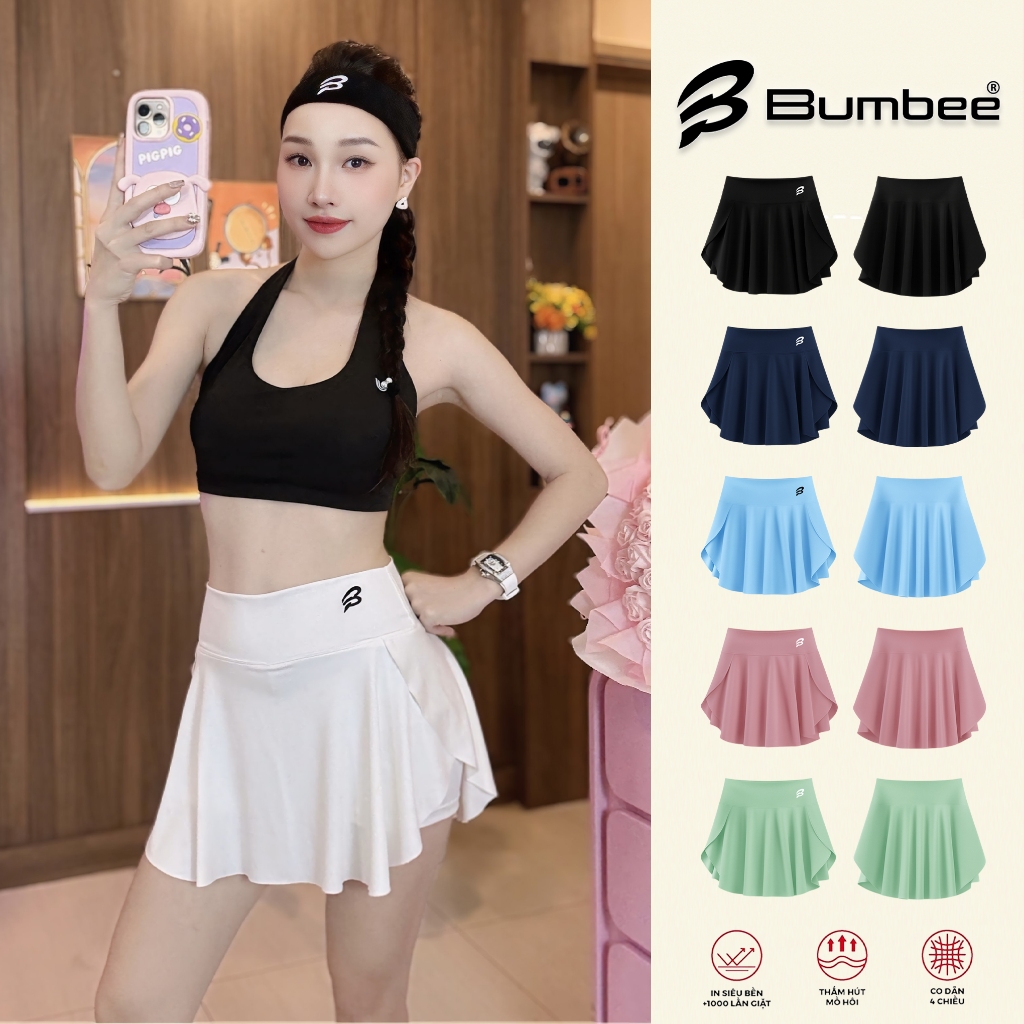 Váy Thun Thể Thao Nữ Bumbee – Lưng Cao Tôn Dáng, Co Giãn 4 Chiều, Thấm Hút Mồ Hôi (T66)