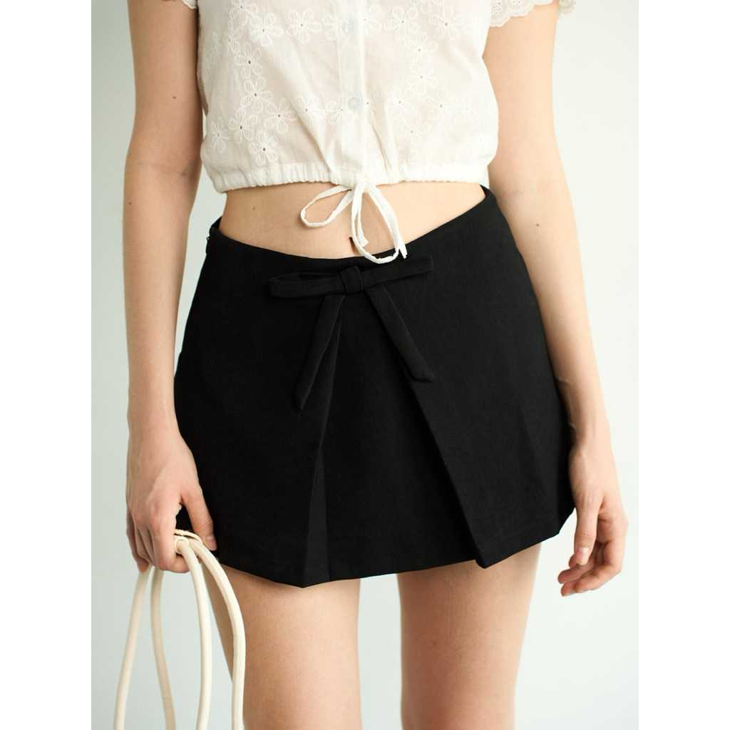 Chân váy quần nữ Libbi – Skort dáng A, có nơ xinh, mặc cạp cao/thấp - Monstier Libbi Skorts 🦊🐰👩🏻‍🌾