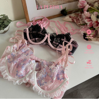  Đồ Lót Ren Nữ Gợi Cảm LA PERBRA  **  Áo Bra Sexy Có Gọng Không Mút Quần Freesize 