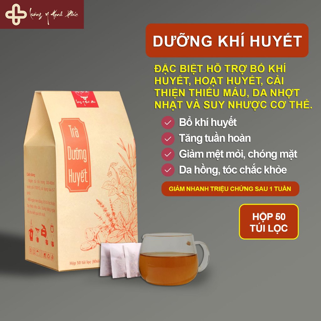  Trà bổ khí huyết - Dưỡng Khí Huyết – 10 Vị Bổ khí sinh huyết tăng tuần hoàn giảm mệt mỏi da hồng hào tóc khỏe 