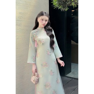 Áo dài Yên Hoa  - chất liệu tơ organza thêu hoa nhẹ nhàng - dáng suông nhẹ lên form cực xinh xắn