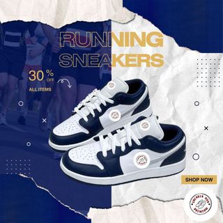 Giày Sneaker _JD Midnight Navy, Giày Thể Thao _JD1 Midnight Navy Vệt Xám Phong Cách Basic Phối Mọi Outfit