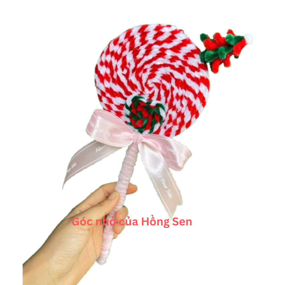 Hot trend giáng sinh - Kẹo mút kẽm nhung handmade họa tiết Noel
