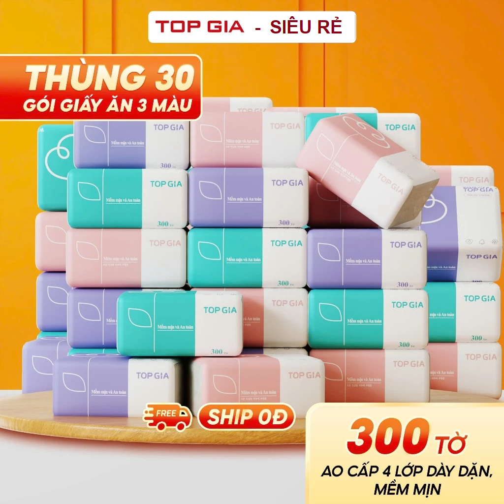 Giấy ăn đa năng Top Gia Thùng 30 gói