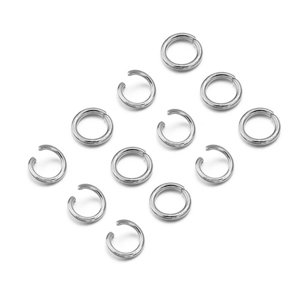 [Thép Titan Không Gỉ] Set 100 cái Khoen tròn mở nối trang sức, phụ kiện handmade, phụ kiện làm đồ trang sức tự làm