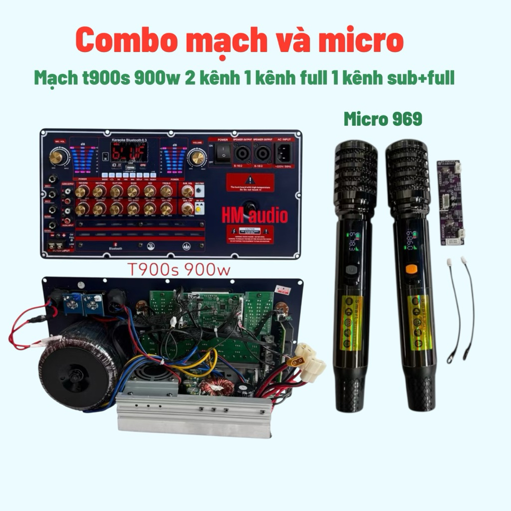 Combo loa kéo mạch t900s 900w 2 kênh 1 kênh full,1 kênh full+sub và micro cao cấp sóng uhf