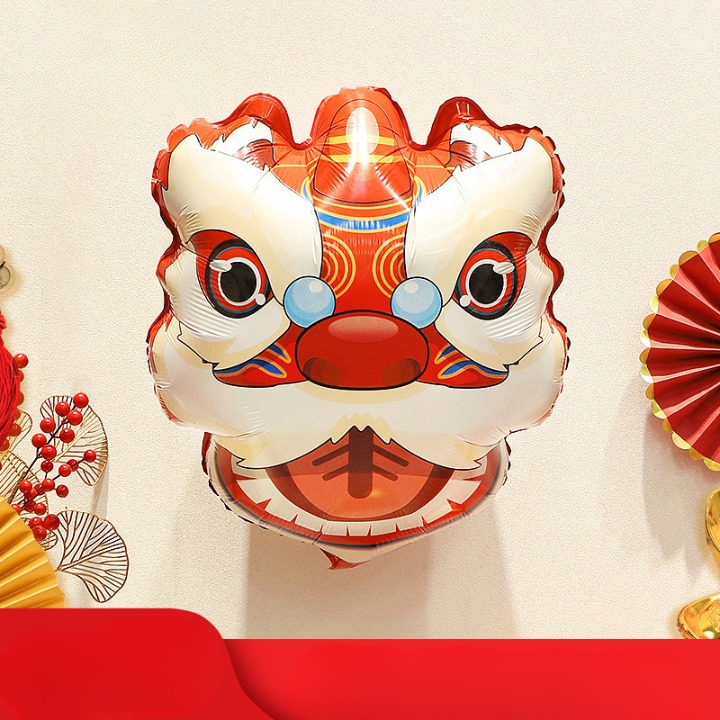 Bong bóng hình đầu lân sư rồng size lớn trang trí lễ tết