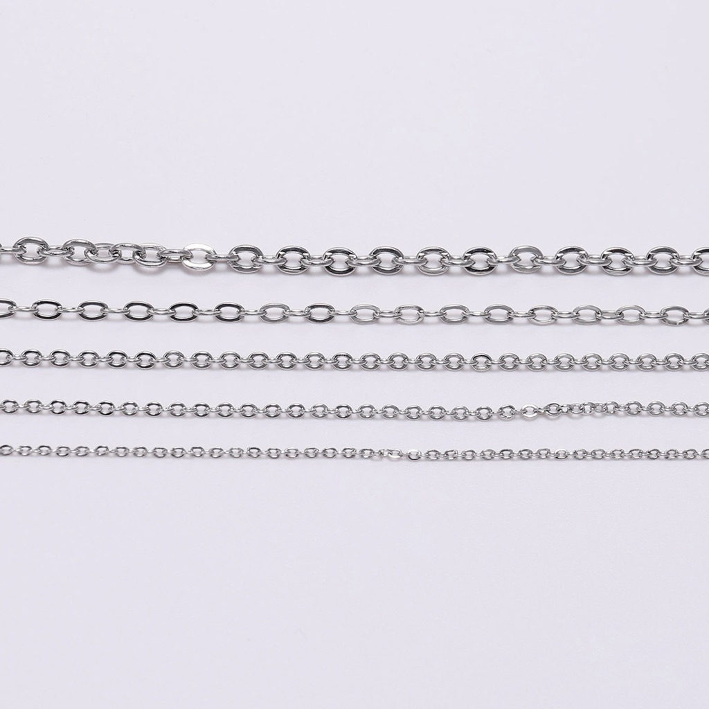 [Thép Titan Không Gỉ] Dây chuyền Chữ O xích dây nhỏ 1.2/2.2/3.2mmdiy phụ kiện làm trang sức handmade