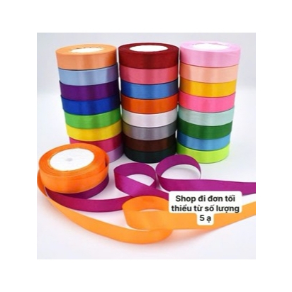 Combo 2 Cuộn ruy băng vải lụa satin khổ 1cm, 2cm