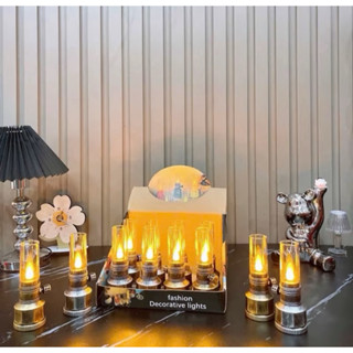  Combo 12 Chiếc 1 Hộp Đèn Cầy Cổ Điển - Tặng Kèm Pin Thiết Kế Cổ Điển Trang Trí Dùng Làm Đèn Thờ ,Phong Cách Cổ Điển 