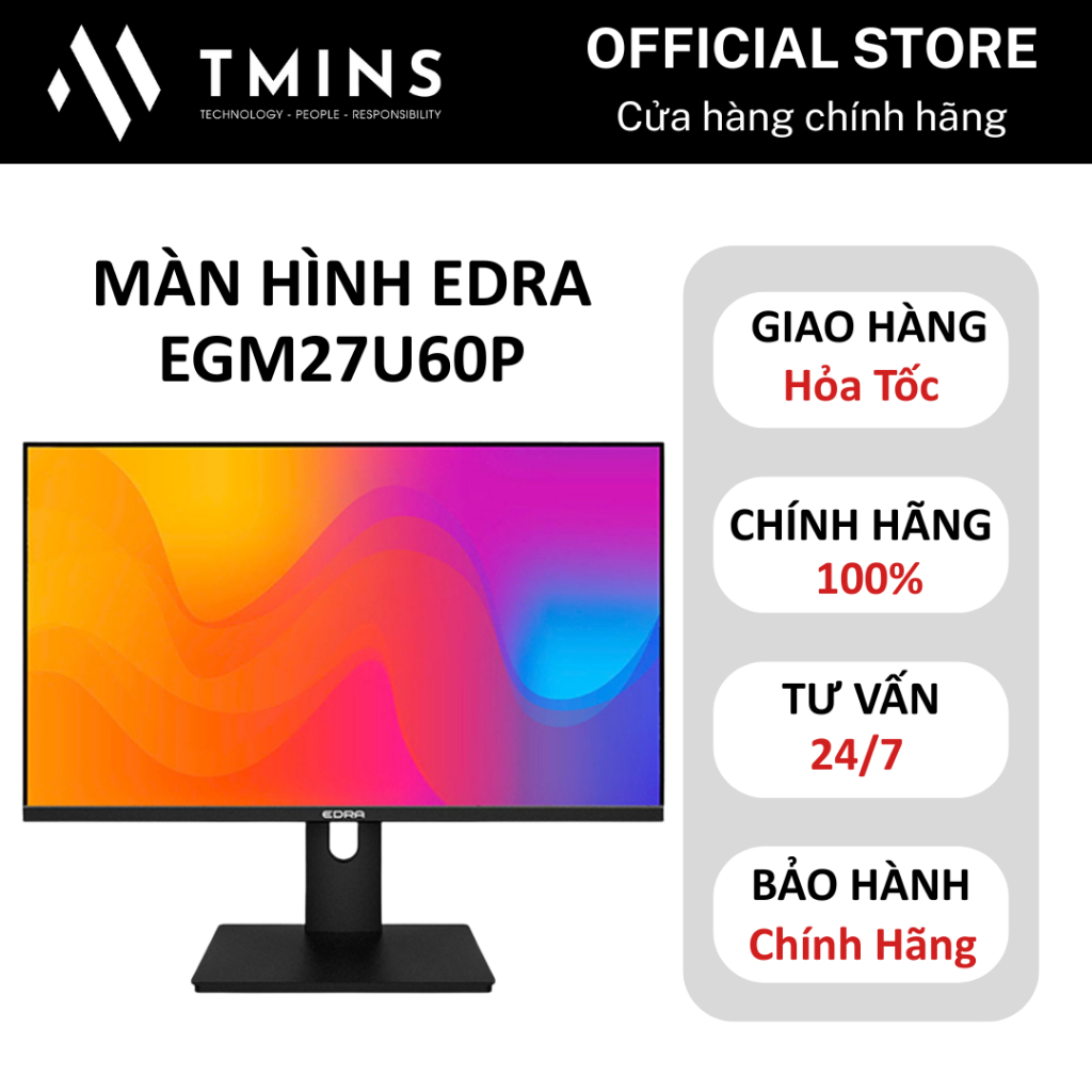 Màn hình EDRA EGM27U60P (27.0 inch - 4K - IPS - 60Hz - 1ms - 100%sRGB) - Hàng chính hãng.