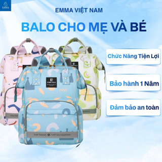 Balo bỉm sữa đựng đồ cho bé của EMMA, 12 ngăn tiện lợi đi chơi/du lịch/đi tiêm, bảo hành 12 tháng