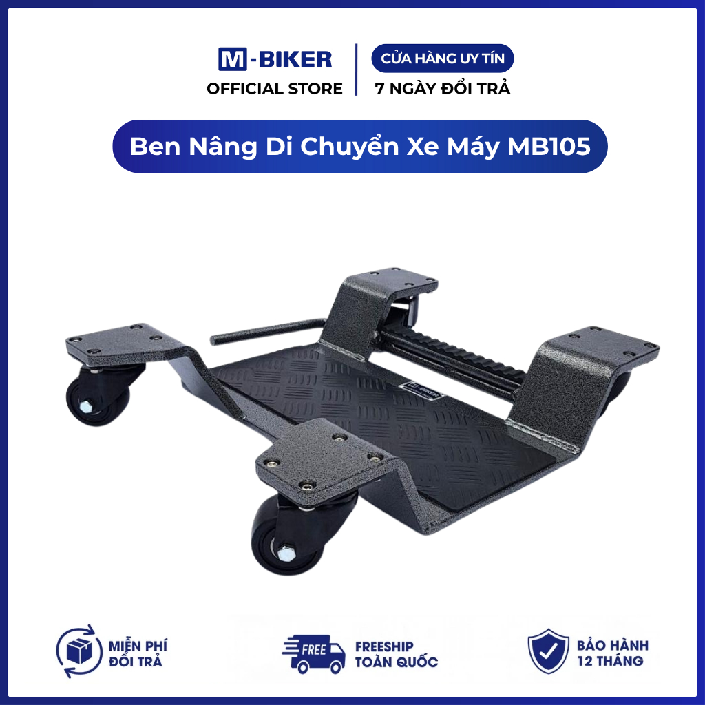 Ben Nâng MB105 Di Chuyển Xe Máy M-Biker MB105 | Dụng Cụ Nâng Xe, Bánh Xe Chịu Lực, Sơn Tĩnh Điện