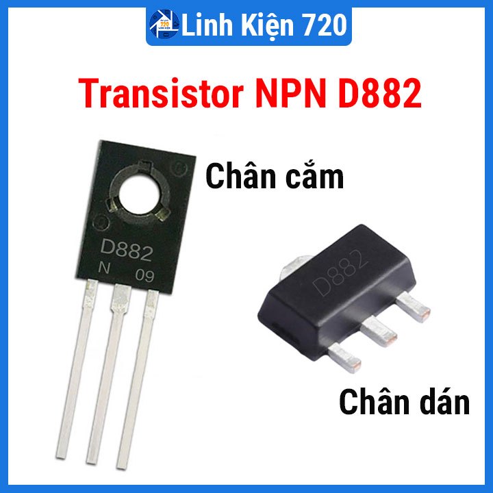 D882, linh kiện điện tử Transistor D882 TRANS NPN 3A 40V chân cắm TO-126