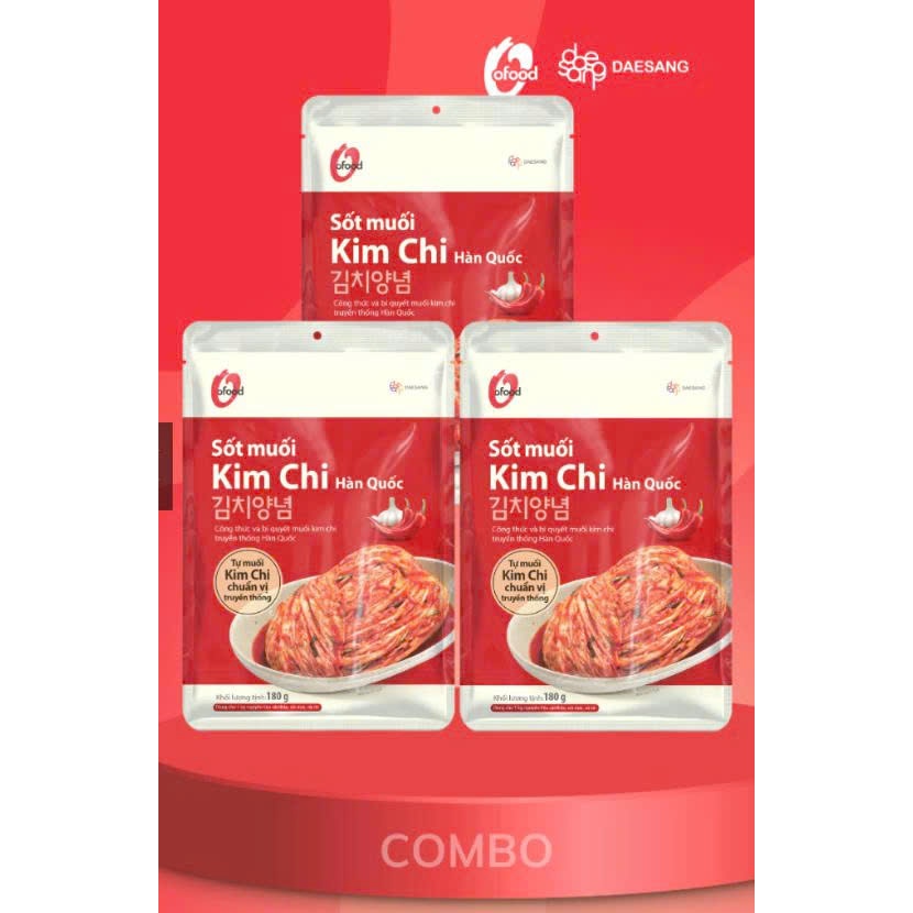 Combo sốt muối kim chi 180gr ofood date mới sx T11.T12.2025