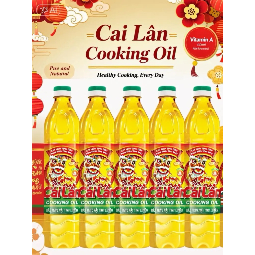 👉 Combo 5 Chai Dầu Thực Vật Tinh Luyện Cái Lân 1 Lít – Dầu Ăn Vàng Óng, Chiên Xào Thơm Ngon, Tiết Kiệm Hơn Khi Mua Combo