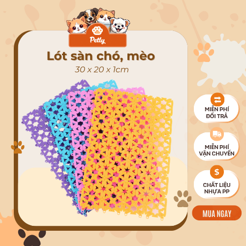 Thảm Nhựa Lót Sàn Thú Cưng, Nhà tắm, Nhà Vệ Sinh, Ban Công Petly Tấm Lót Sàn/ Chuồng Chống Lọt Chân 30x20 nhiều màu