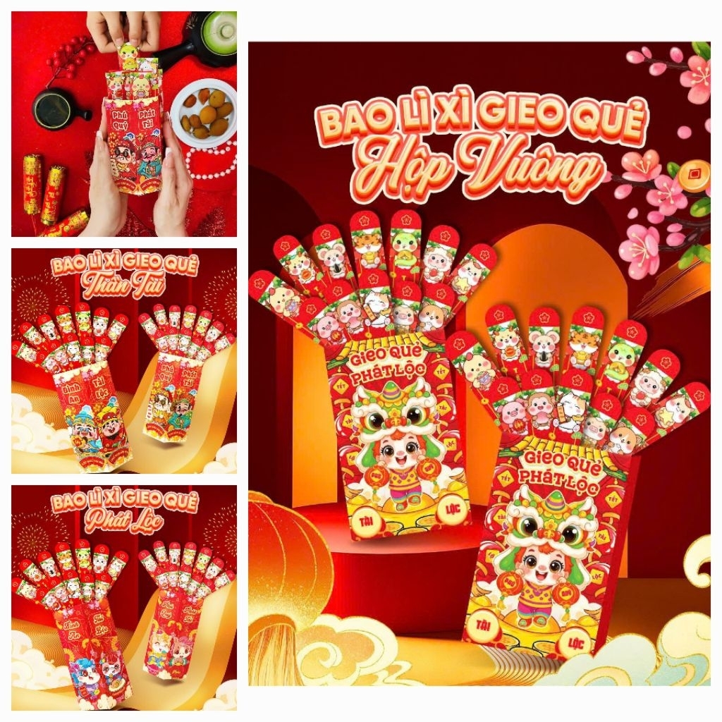  Bao Lì Xì Gieo Quẻ 12 Quẻ Tết 2026 Bộ Lì Xì Gieo Quẻ May Mắn Tết Bính Ngọ 