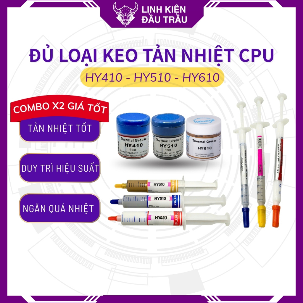 Keo tản nhiệt CPU laptop HY410 HY510 HY610 ngăn quá nhiệt duy trì hiệu suất tốt Linh Kiện Đầu Trâu.