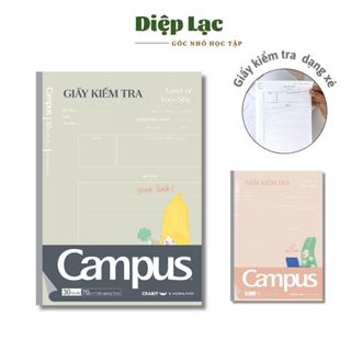  Vở Giấy Kiểm Tra Campus dạng xé 30 Tờ Đôi Campus– Giấy Nhật tiêu chuẩn chống lóa vpp Diệp Lạc 