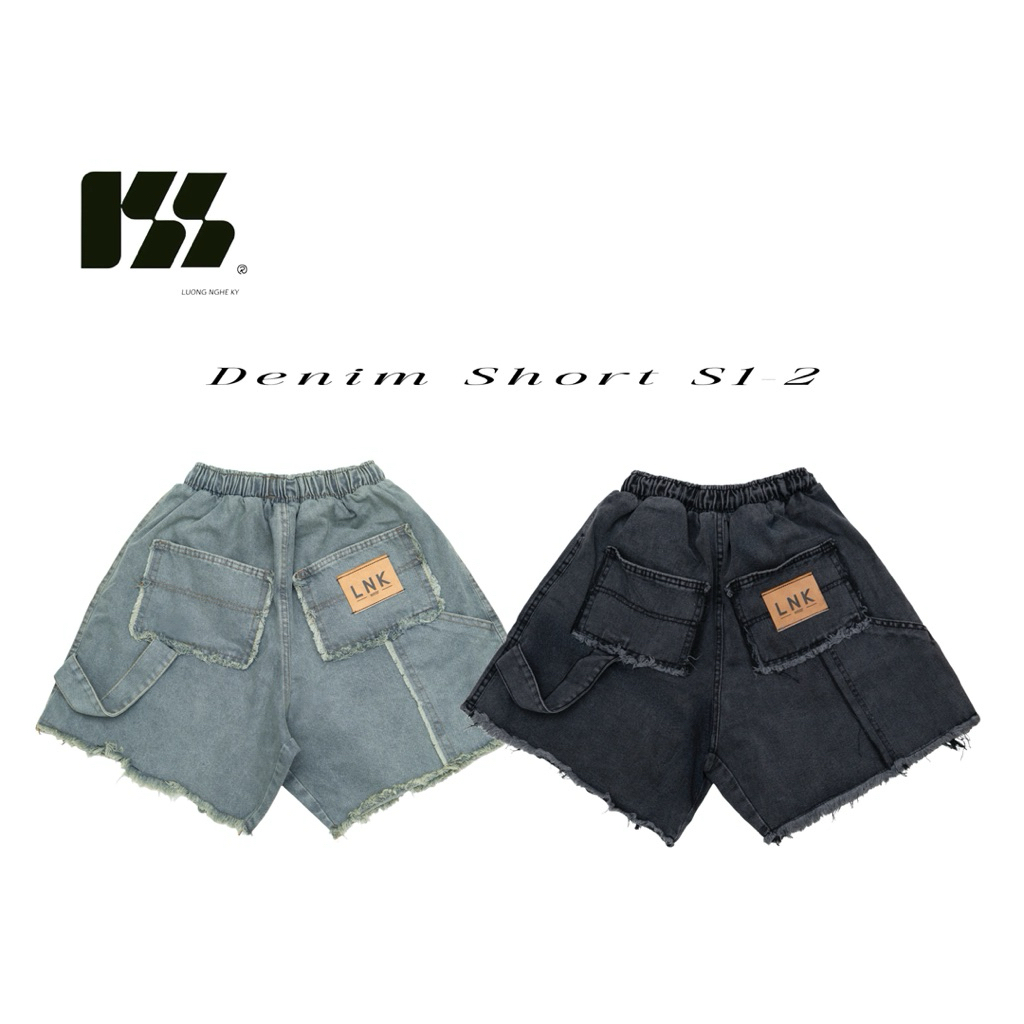 QUẦN SHORT JEAN Q1 - 2 LAI TUA FORM RỘNG Q1-2 DL 13OZ