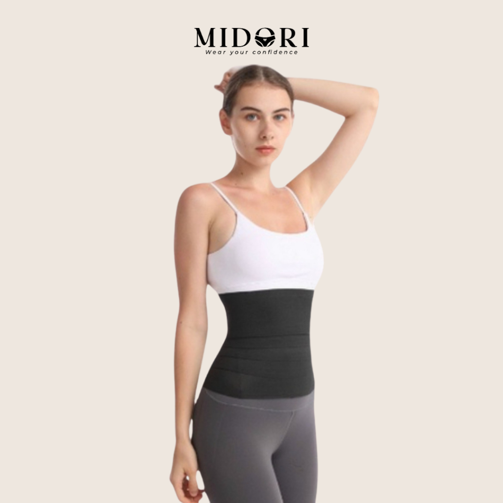 Đai nịt bụng giảm mỡ Midori, Gen định hình bụng sau sinh, dây đai quấn bụng giảm eo nhanh co dãn tốt MD1