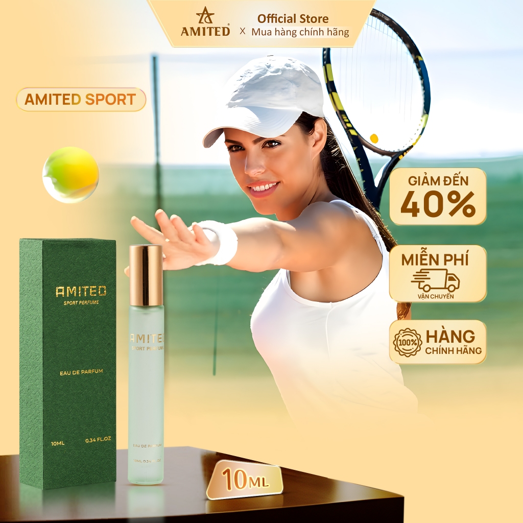 Nước Hoa Unisex Nam Nữ  Amited Sport Blue Tươi Mát, Năng động dành cho người chơi Thể thao 10ML
